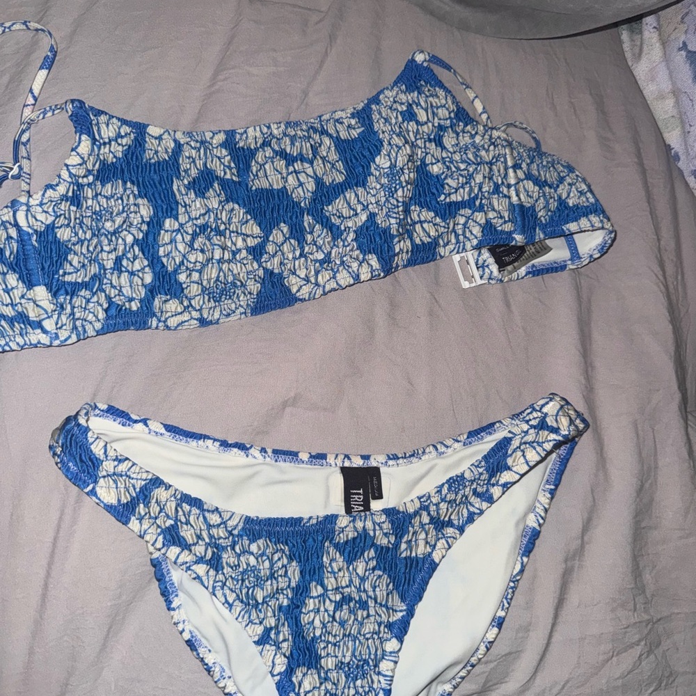 Triangl Swimwear Blue and White Bikini